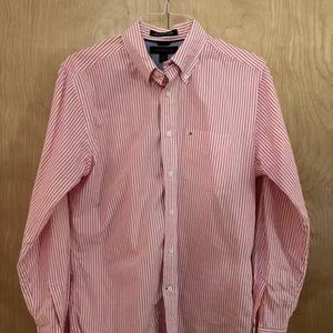 Tommy Hilfiger red poplin button up dress shirt Medium M